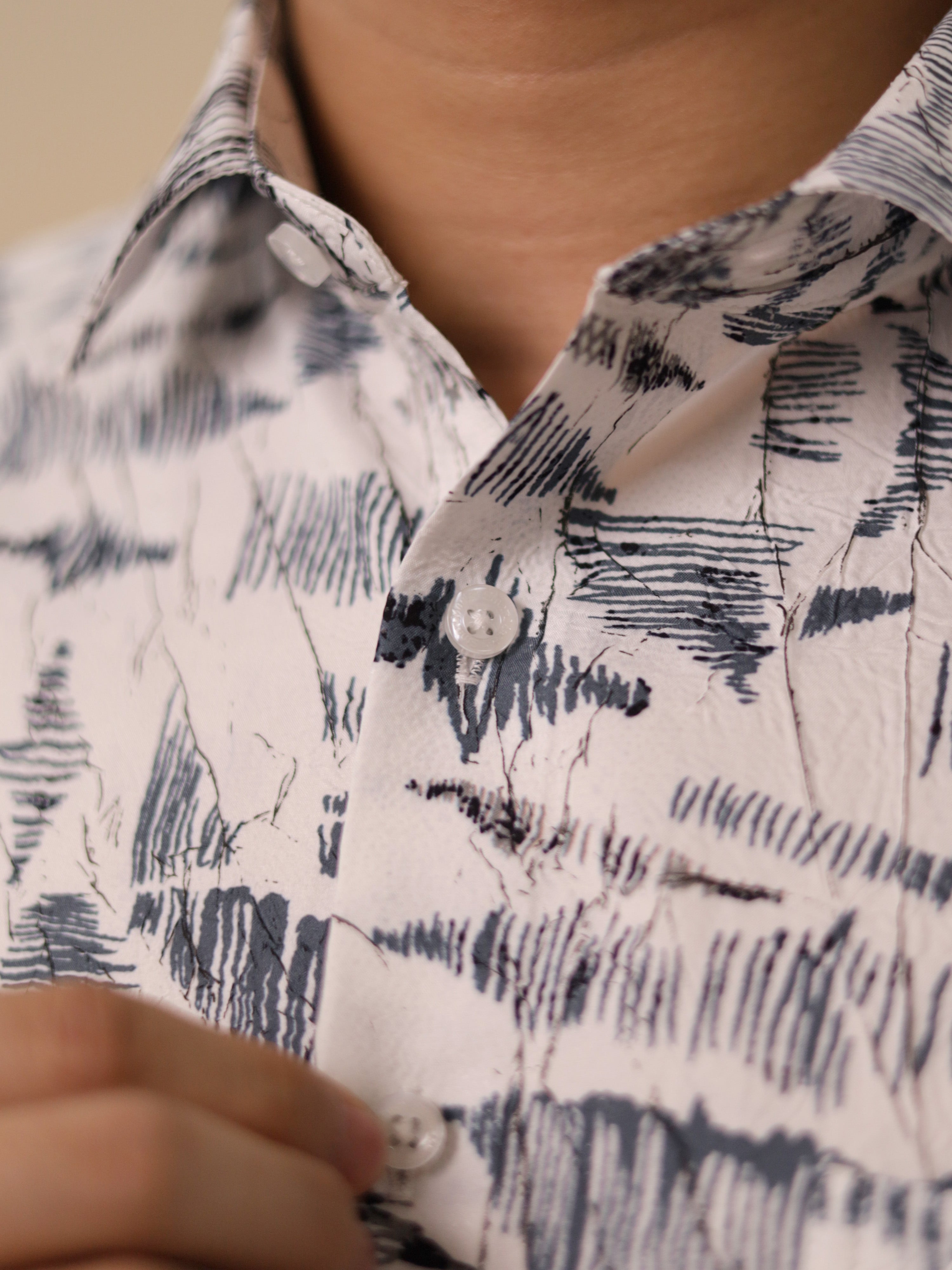 Sketch White Casual Shirt