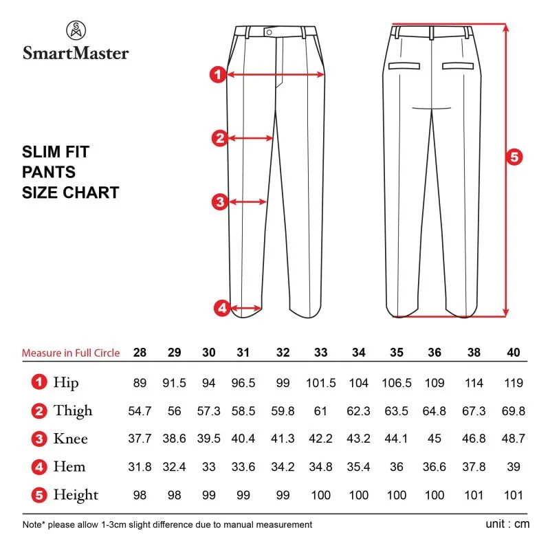 Slim fit cheap pants measurements